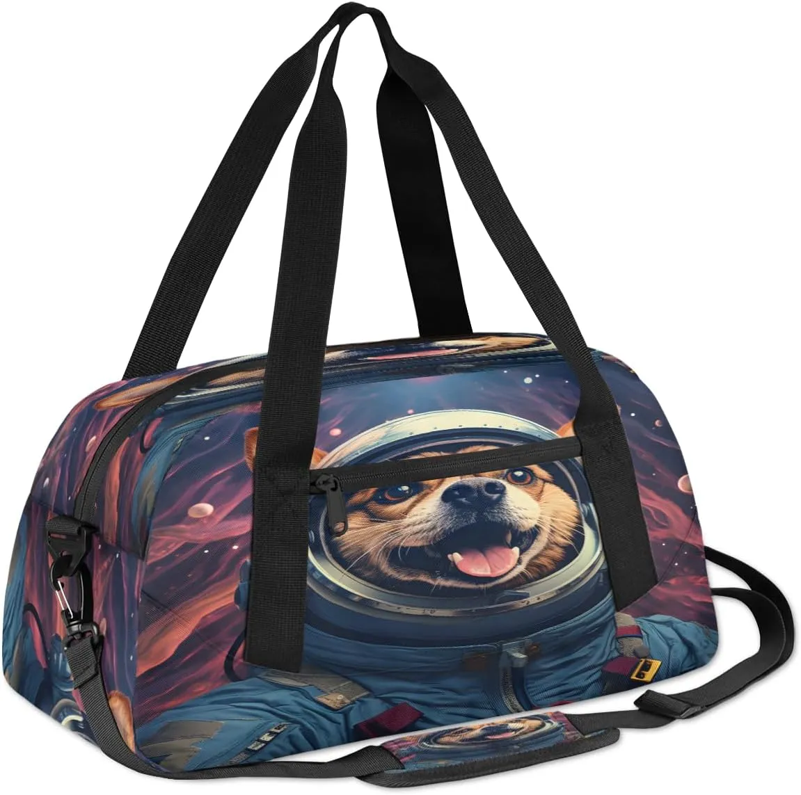 Cartoon Dog Print Kids Duffle Bag Boys Girls Small Sport Dance Gym Bag for Overnight Travel Weekender Carry On