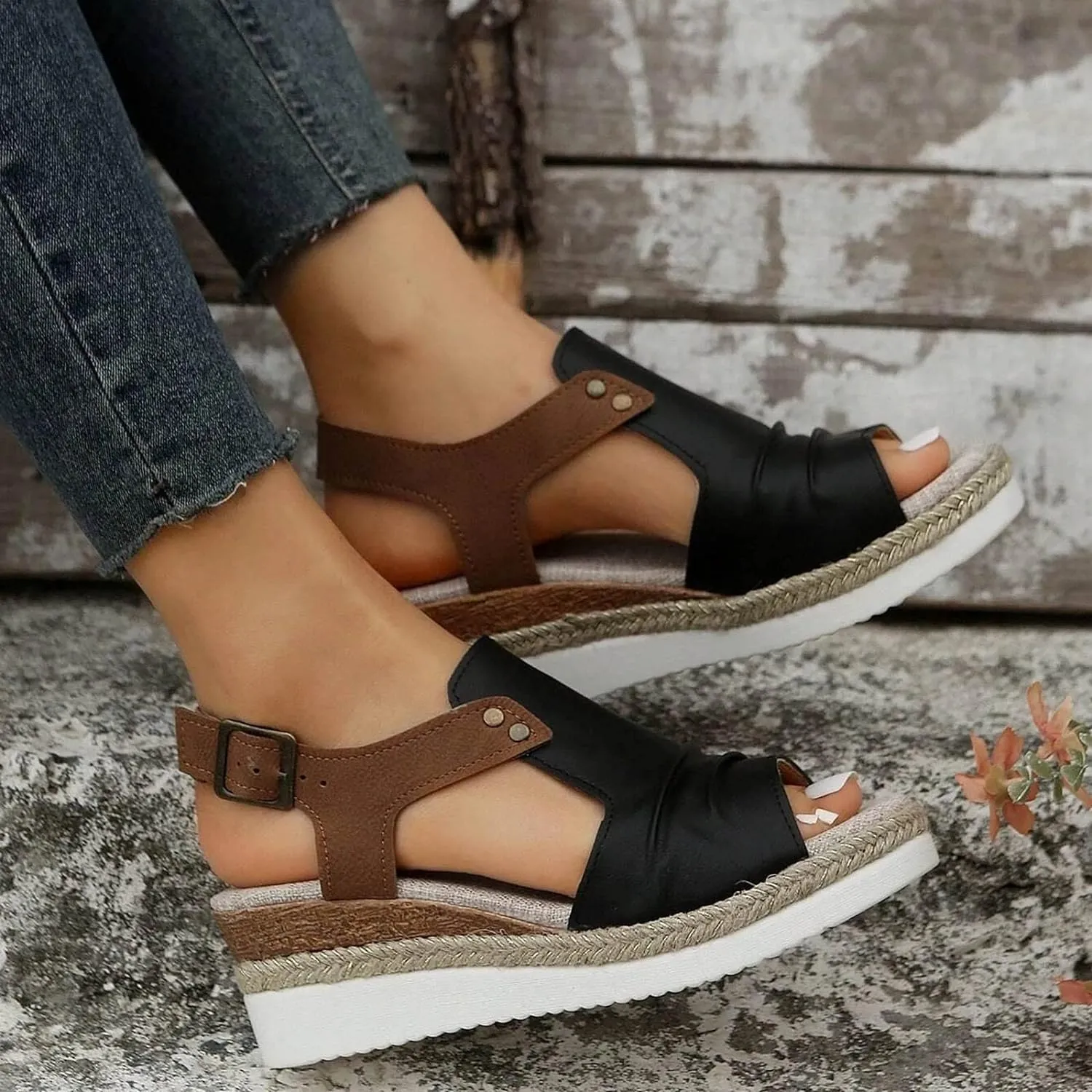 Cathalem Sandals Women Dressy Summer Espadrilles Wedges Sandals Women Comfortable Dressy Platform Sandals