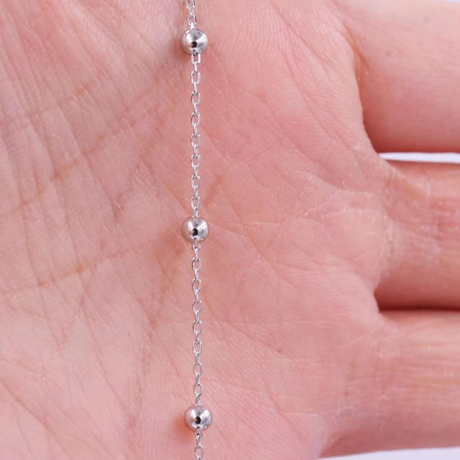 CHESKY Dainty Gold Necklace for Women, Trendy 14k Gold Plated/Sterling Silver Satellite Choker Necklace Thin Beaded Layered Choker Necklaces Discs Paperclip Chain Necklaces Womens Simple Jewelry Gift