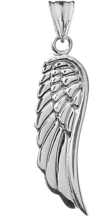 Claddagh Gold Bold Sterling Silver Angel Wing Charm Pendant