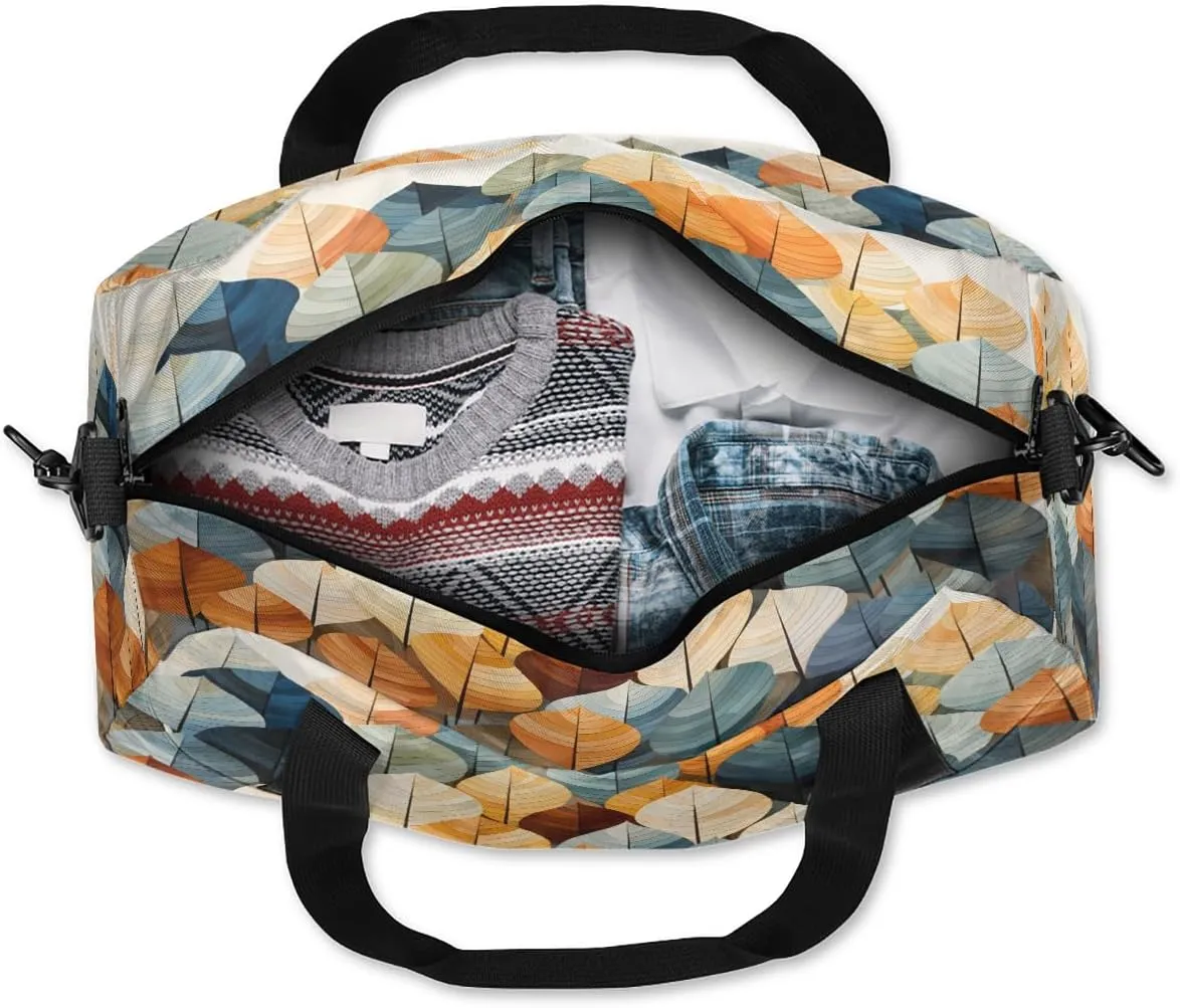 Colored Leaves Kids Duffle Bag Boys Girls Small Sport Dance Gym Bag for Overnight Travel Weekender Carry On