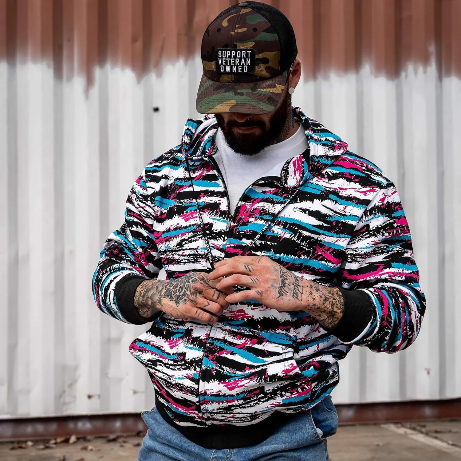 Combat Iron Men's Zip Up Hoodie