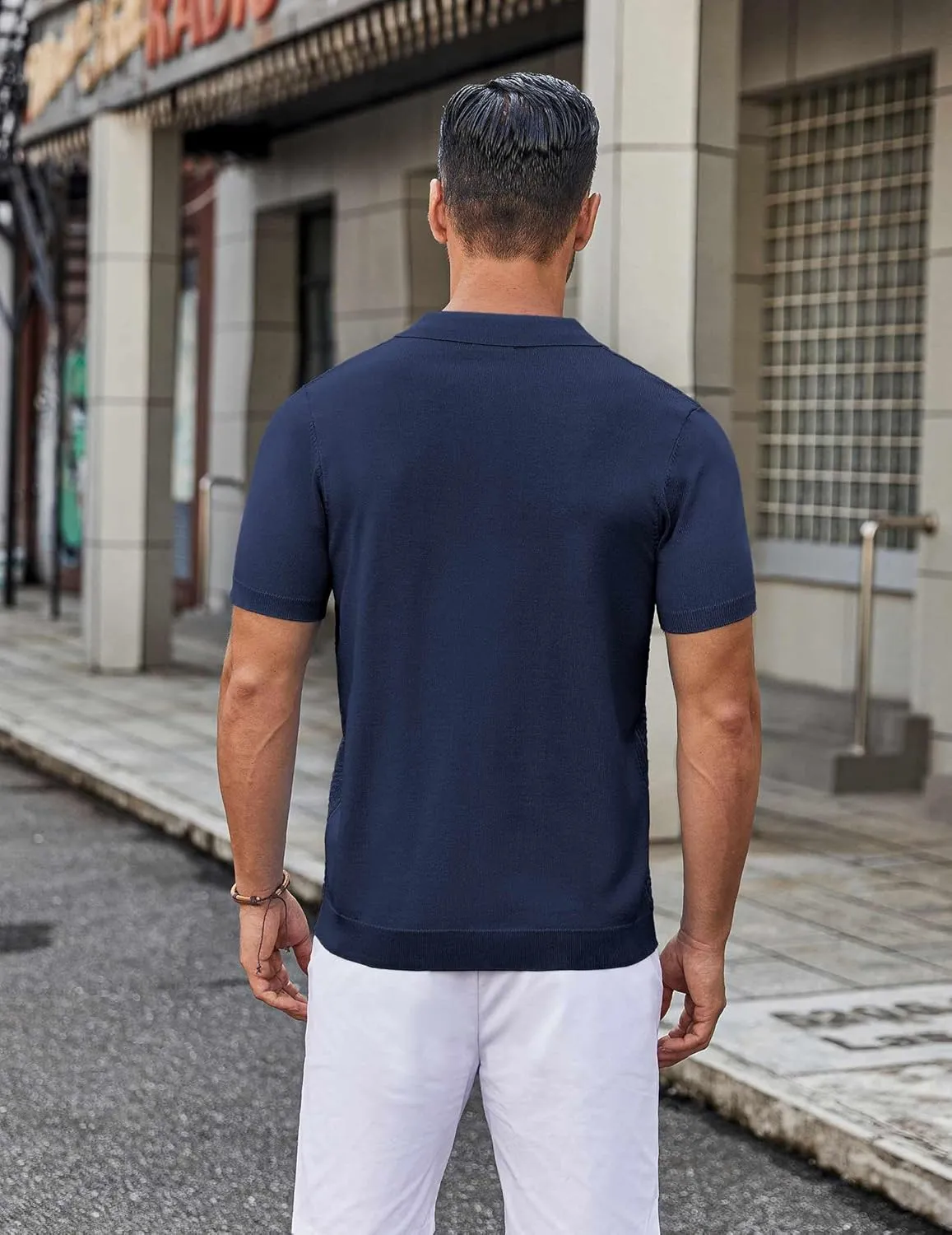 COOFANDY Mens Knit Button Down Shirt Short Sleeve Summer Casual Shirts Vintage Beach Vacation Shirts