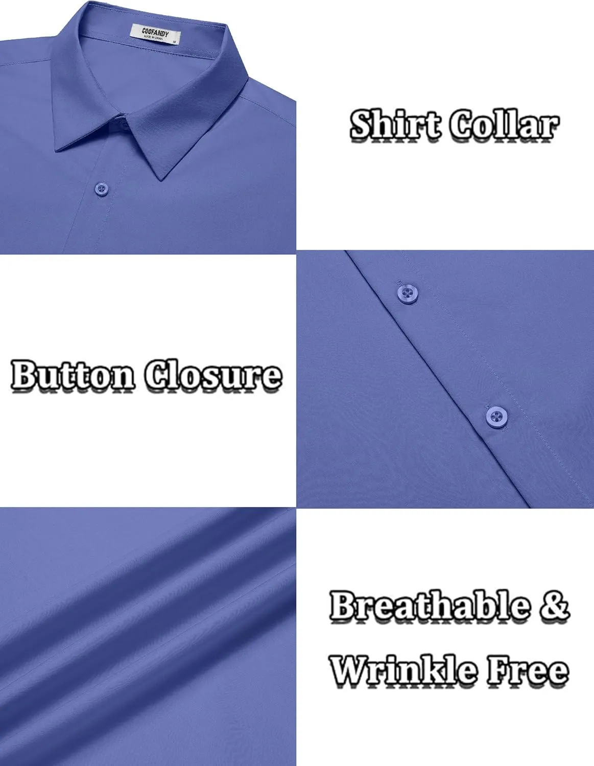 COOFANDY Men's Short Sleeve Dress Shirts Casual Button Down Wrinkle Free Regular Fit Business Untucked Shirts