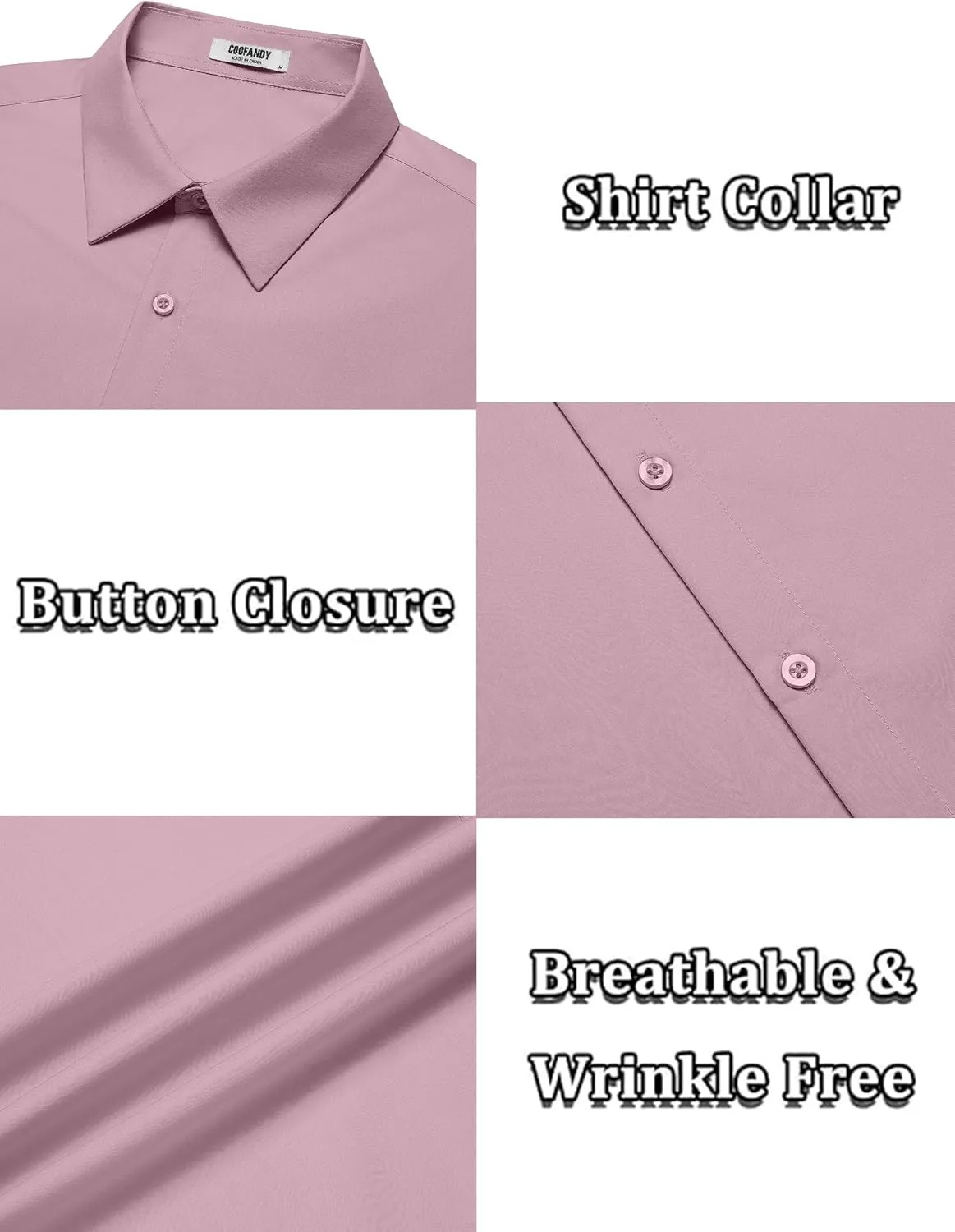 COOFANDY Men's Short Sleeve Dress Shirts Casual Button Down Wrinkle Free Regular Fit Business Untucked Shirts