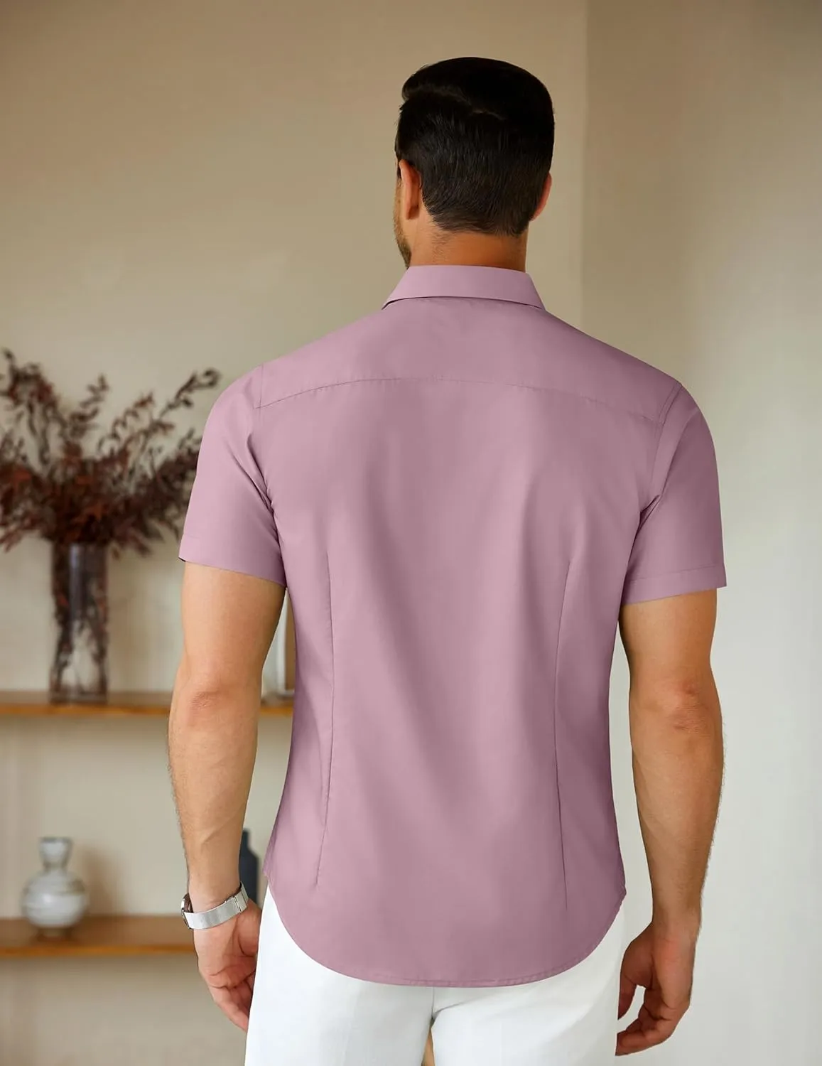 COOFANDY Men's Short Sleeve Dress Shirts Casual Button Down Wrinkle Free Regular Fit Business Untucked Shirts
