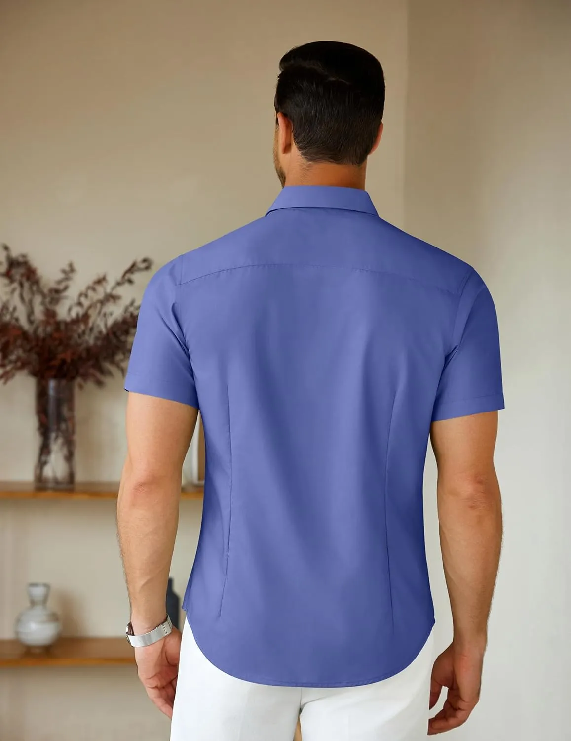 COOFANDY Men's Short Sleeve Dress Shirts Casual Button Down Wrinkle Free Regular Fit Business Untucked Shirts