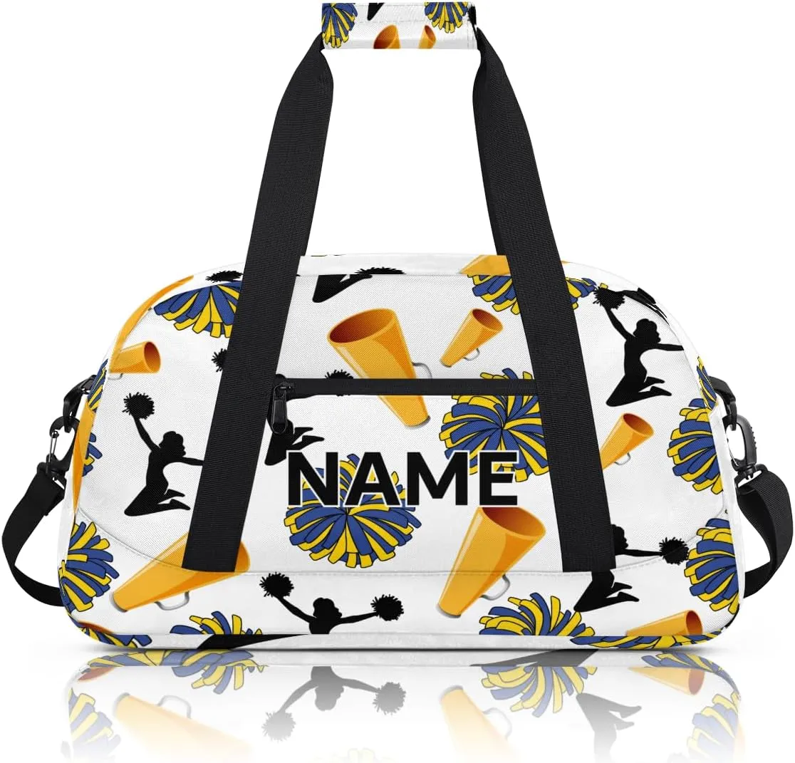 Custom Cheers Small Gym Bag 18 inch for Women Men Personalized Cheerleader Cheer Carry On Overnight Weekender Bag for Travel Work Dance Sport