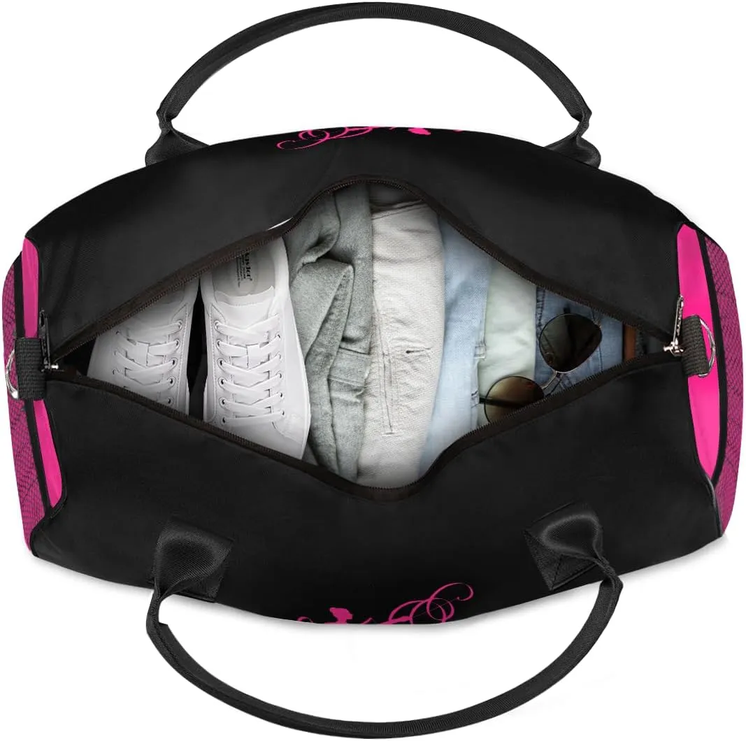 Custom Gymnastics Mini Duffel Bag for Women Men Foldable Gym Bag Carry on Overnight Weekender Bag for Workout Travel Hospital Gymnastics Print