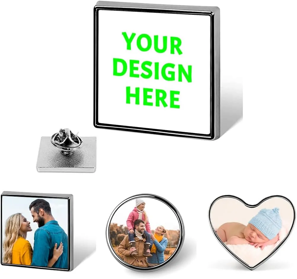 Custom Lapel Pins Bulk Personalized Photo Button Design Your Own Picture Text Logo Badge For Hat Backpack Clothing Decoration Business Wedding Gift