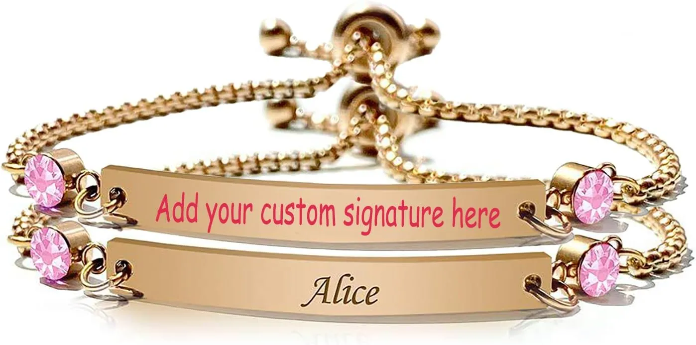 Customized Bracelets Birthstone Bracelets Gifts for Girlfriend Gifts for Mom and Grandma