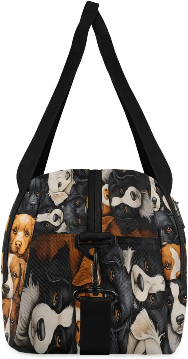 Cute Graffiti Dog Kids Duffle Bag Boys Girls Small Sport Dance Gym Bag for Overnight Travel Weekender Carry On