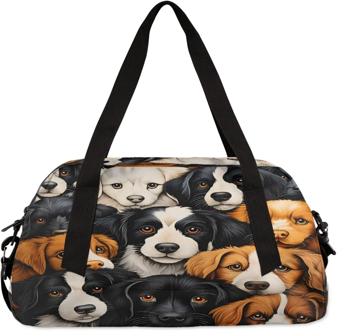 Cute Graffiti Dog Kids Duffle Bag Boys Girls Small Sport Dance Gym Bag for Overnight Travel Weekender Carry On