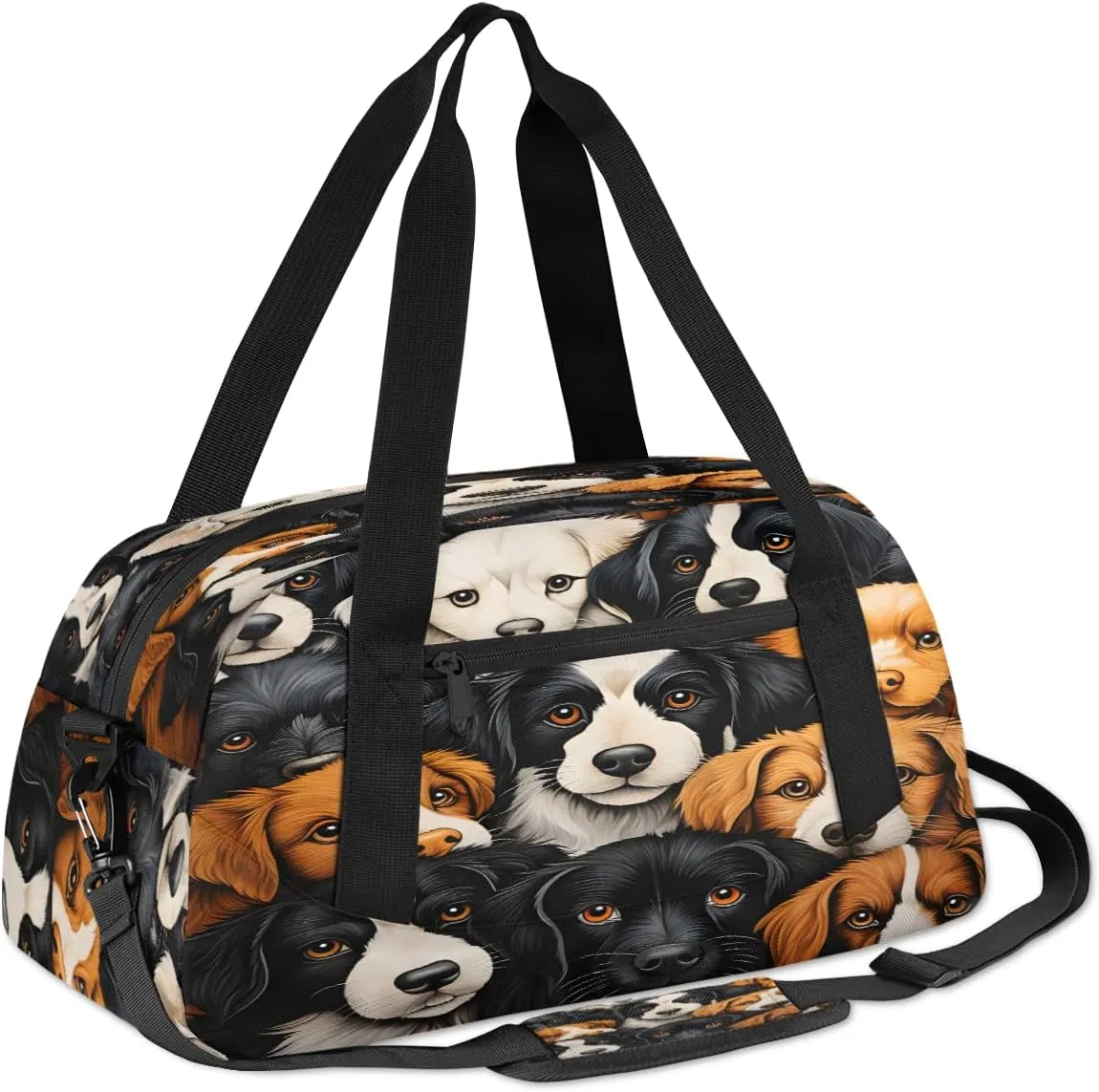 Cute Graffiti Dog Kids Duffle Bag Boys Girls Small Sport Dance Gym Bag for Overnight Travel Weekender Carry On