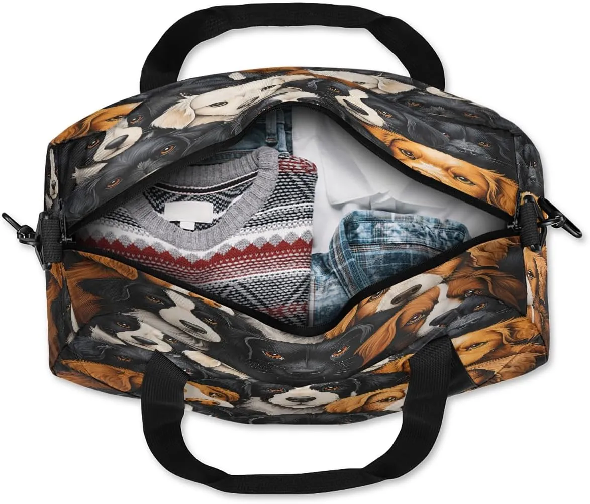 Cute Graffiti Dog Kids Duffle Bag Boys Girls Small Sport Dance Gym Bag for Overnight Travel Weekender Carry On