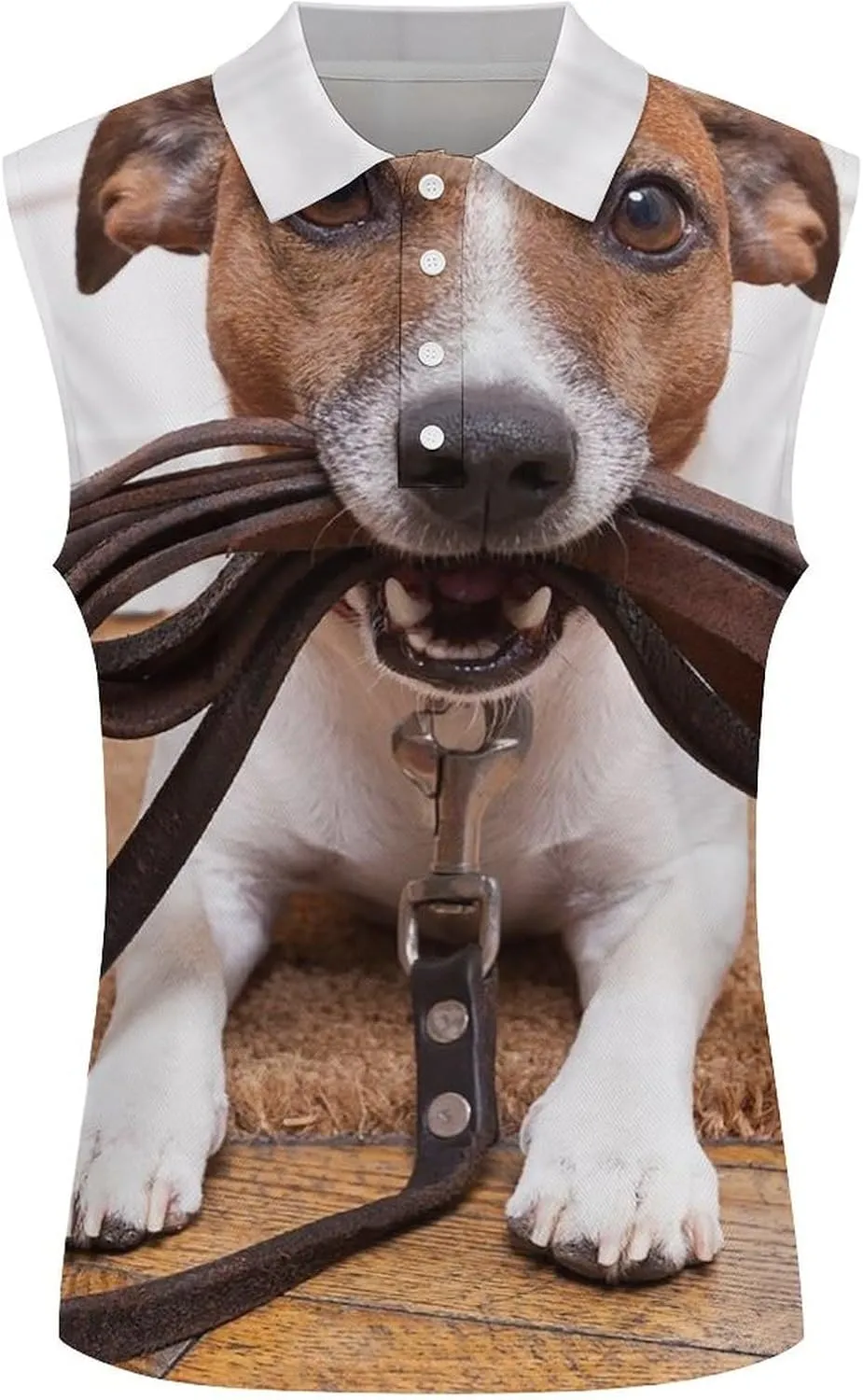 Cute Jack Russell Terrier Dogs Women's Sleeveless Golf Polo Shirts Athletic Tank Tops