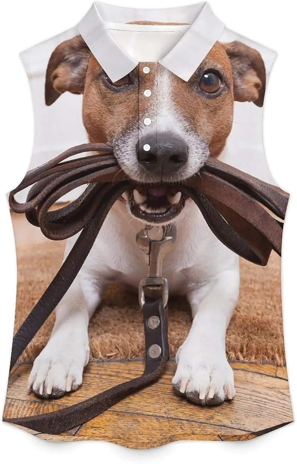 Cute Jack Russell Terrier Dogs Women's Sleeveless Golf Polo Shirts Athletic Tank Tops