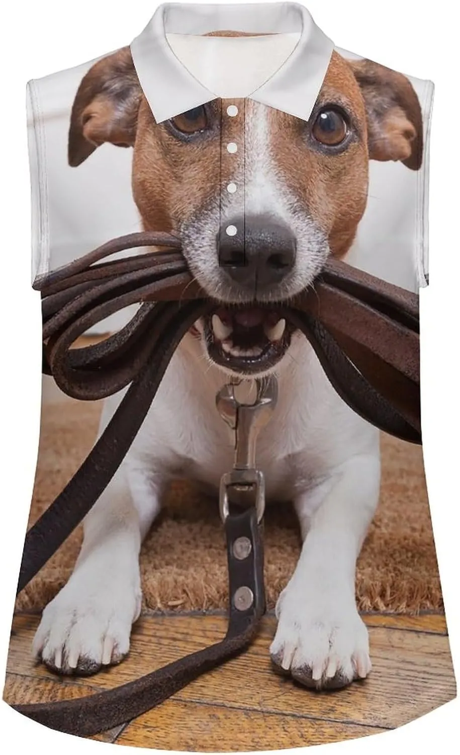 Cute Jack Russell Terrier Dogs Women's Sleeveless Golf Polo Shirts Athletic Tank Tops