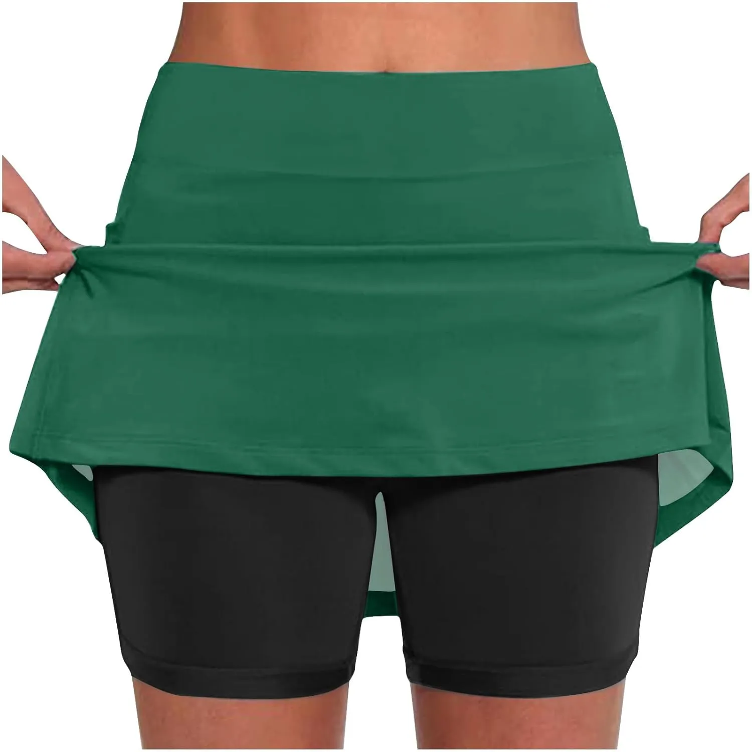 DDAPJ pyju Womens Tennis Skirt with Shorts Plus Size High Waisted Modest Skirts Workout Skort Golf Skirt Athletic Skorts