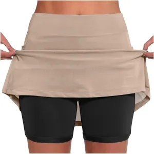 DDAPJ pyju Womens Tennis Skirt with Shorts Plus Size High Waisted Modest Skirts Workout Skort Golf Skirt Athletic Skorts