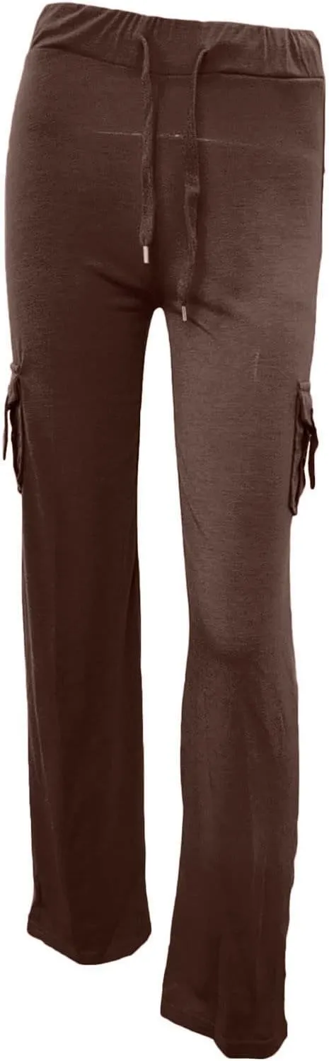 DDAPJ pyju Yoga Cargo Pants Women Wide Leg Pants Stretch High Waisted Casual Pants Athlethic Travel Trousers with Pockets