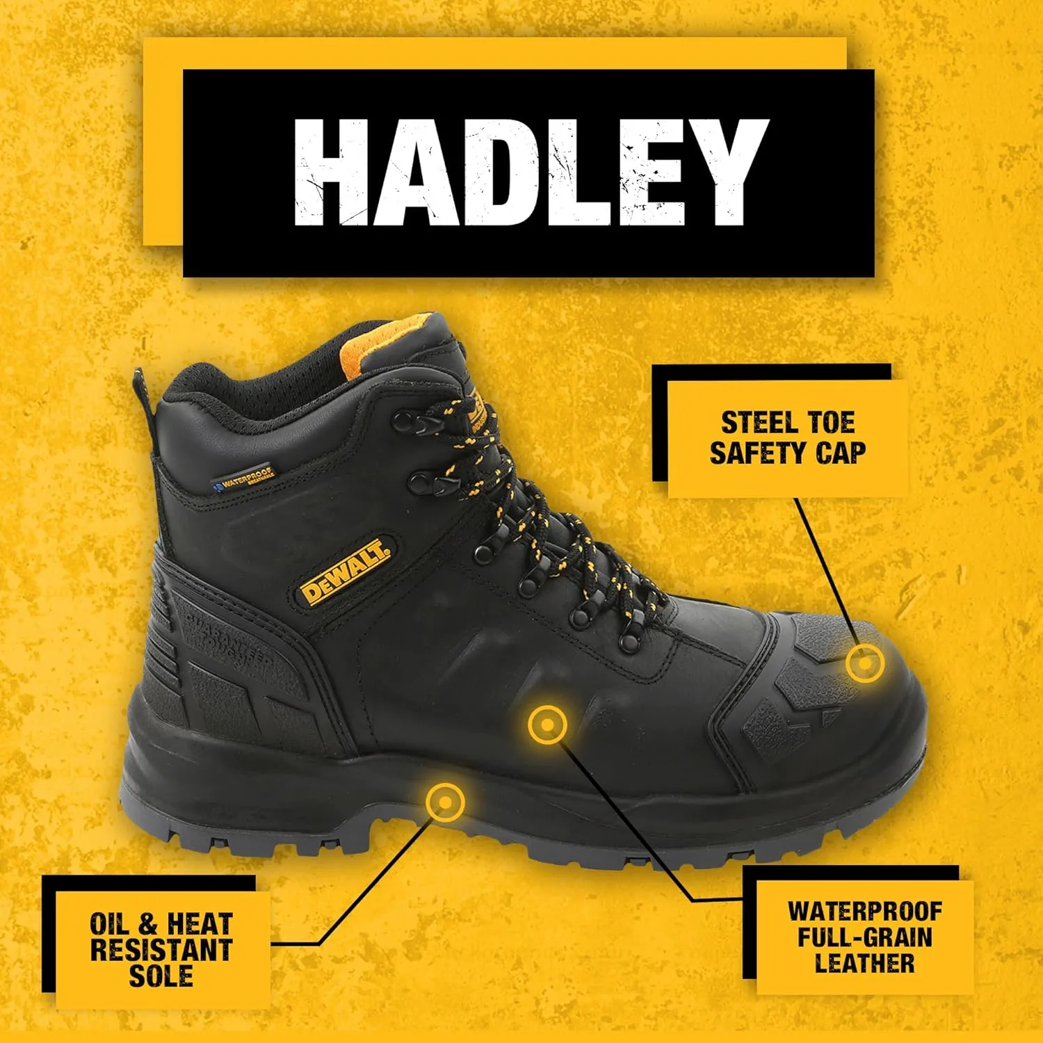 DEWALT Hadley Men's Waterproof, Steel Safety Toe Work Boot