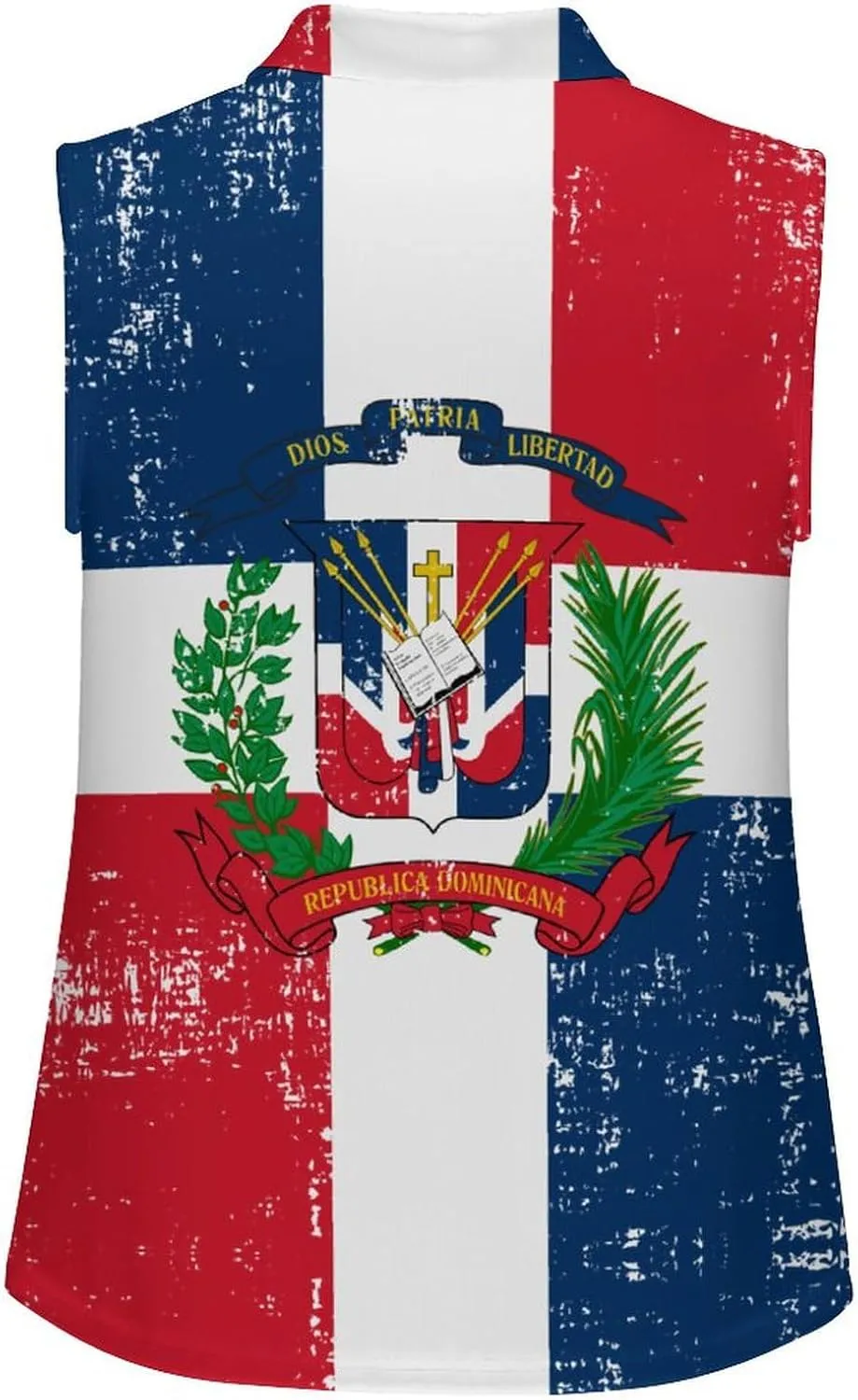 Dominican Republic Flag Women's Sleeveless Golf Polo Shirts Athletic Tank Tops