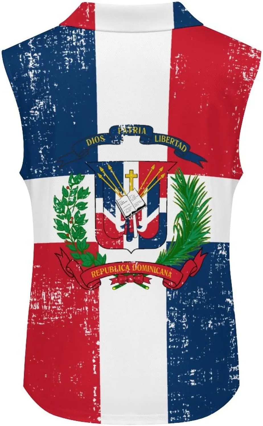 Dominican Republic Flag Women's Sleeveless Golf Polo Shirts Athletic Tank Tops