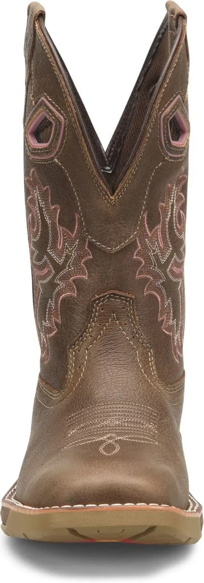 DOUBLE-H Women's Phantom Rider Ari 10 Waterproof Wide Square Composite Toe Roper Boots with Chaos Coco Leather Upper, Comfort Footbed, EH-Rated