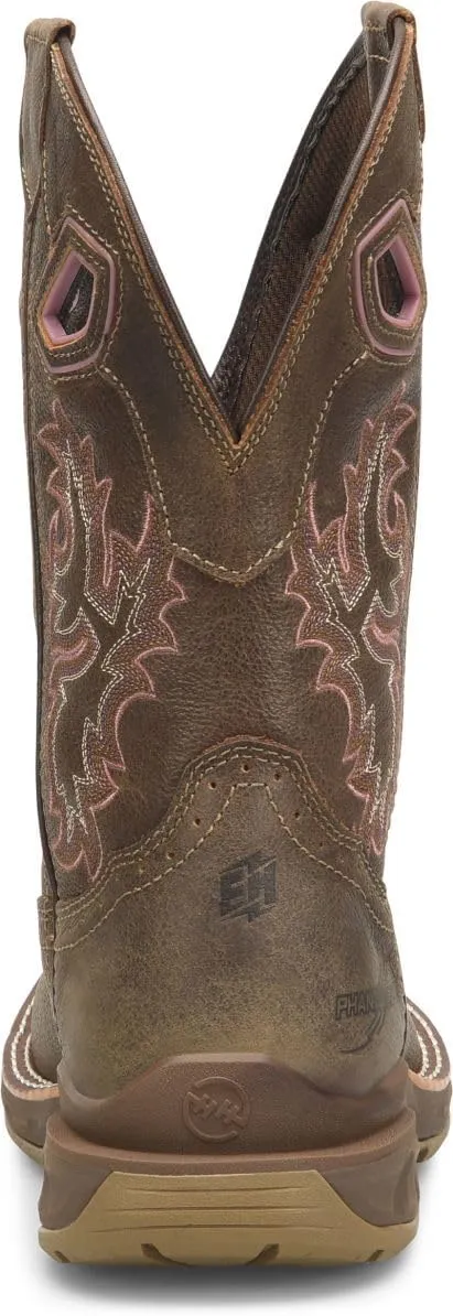 DOUBLE-H Women's Phantom Rider Ari 10 Waterproof Wide Square Composite Toe Roper Boots with Chaos Coco Leather Upper, Comfort Footbed, EH-Rated
