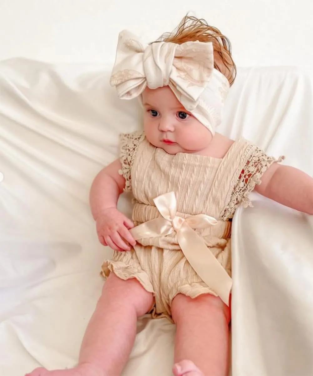Douhoow Infant Baby Girl Plaid Romper Baby Short Sleeve Pleated Romper Bodysuit Summer Spring Outfits