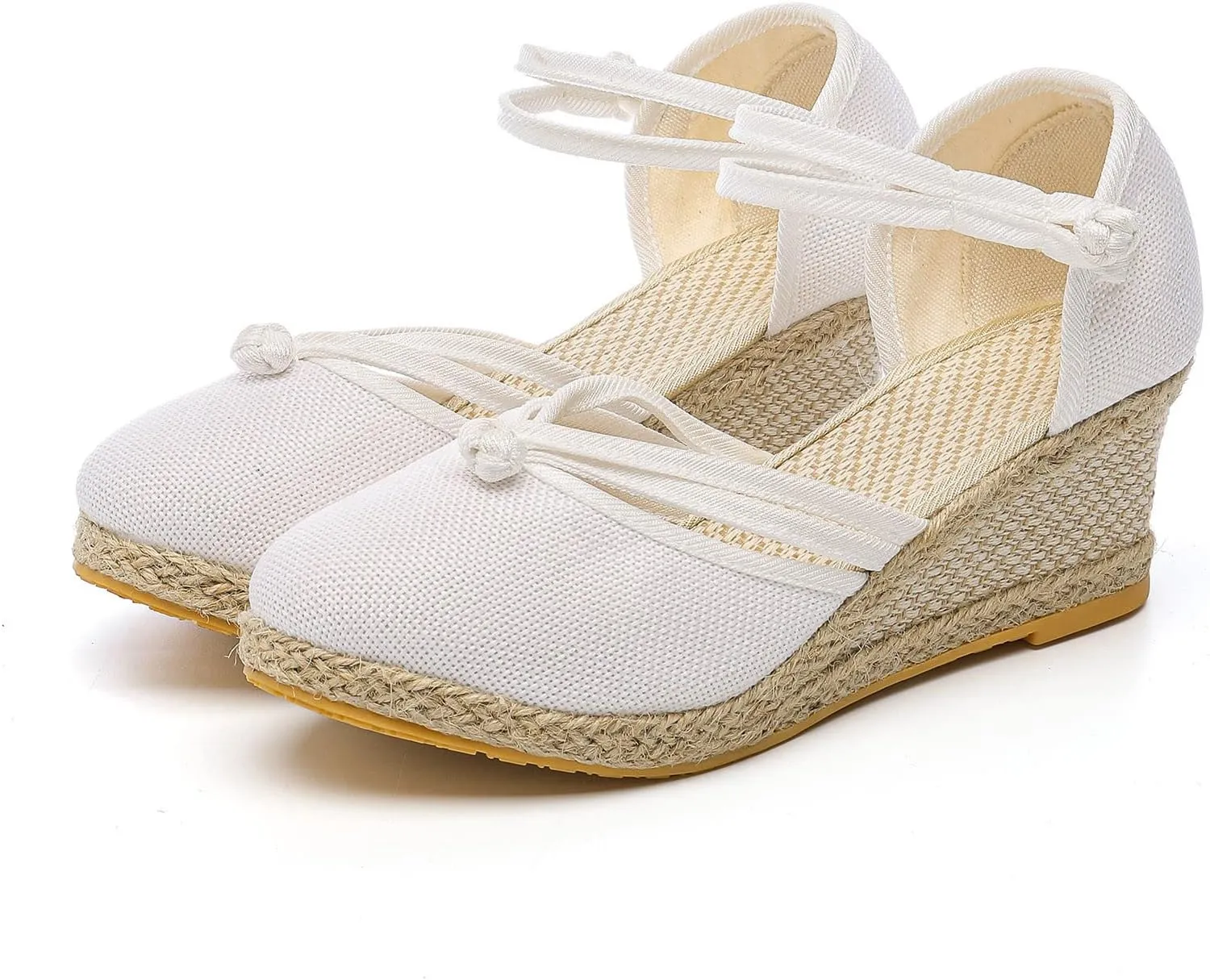 Eduavar Sandals for Women 2023, Sandals Women Dressy Summer Close Toe Sandals Comfy Breathable Wedge Platform Shoes
