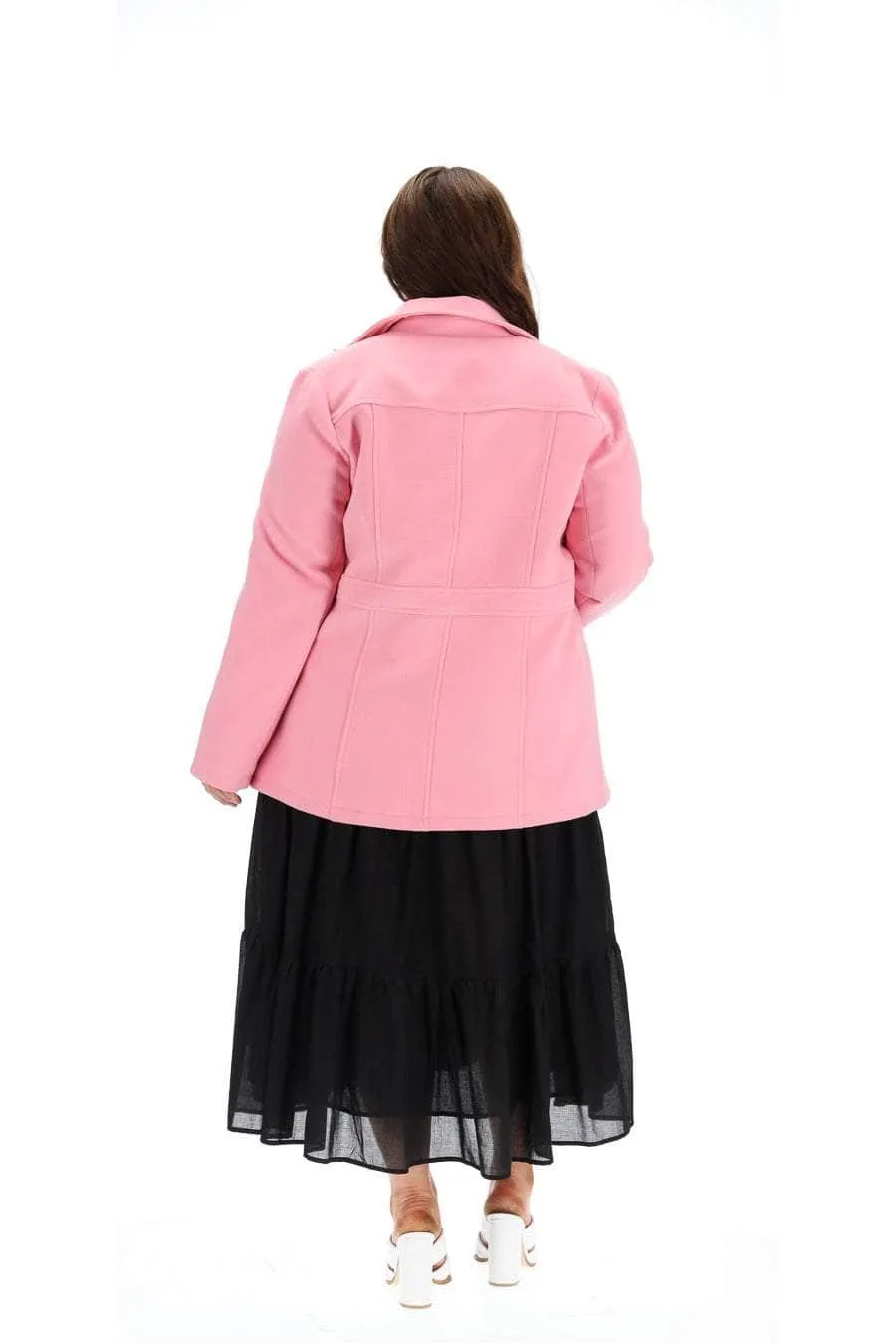 Elle Fitted Coat Pink