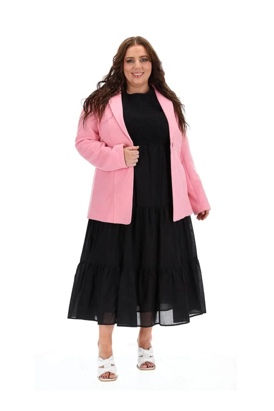 Elle Fitted Coat Pink