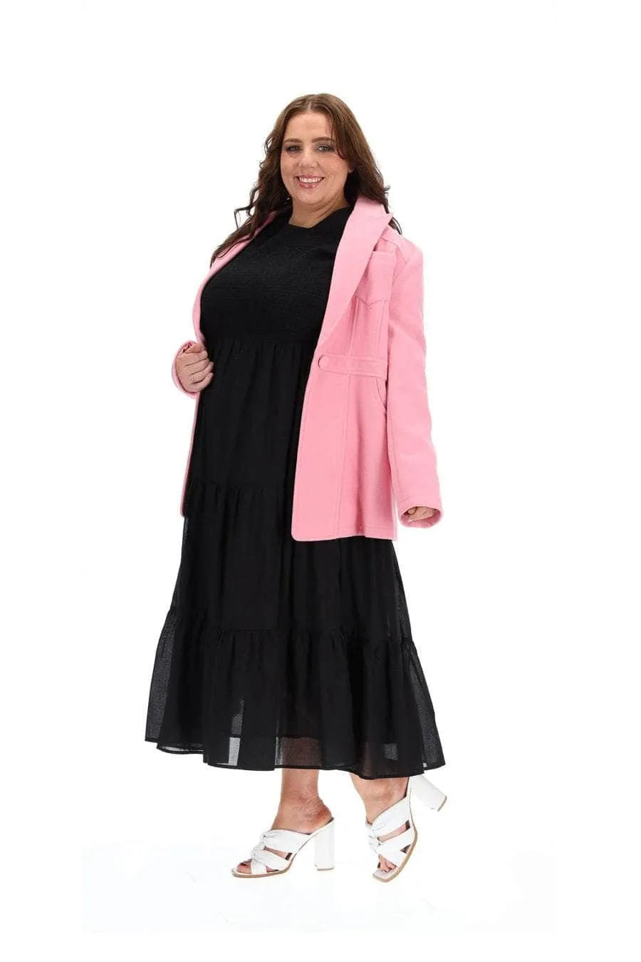 Elle Fitted Coat Pink