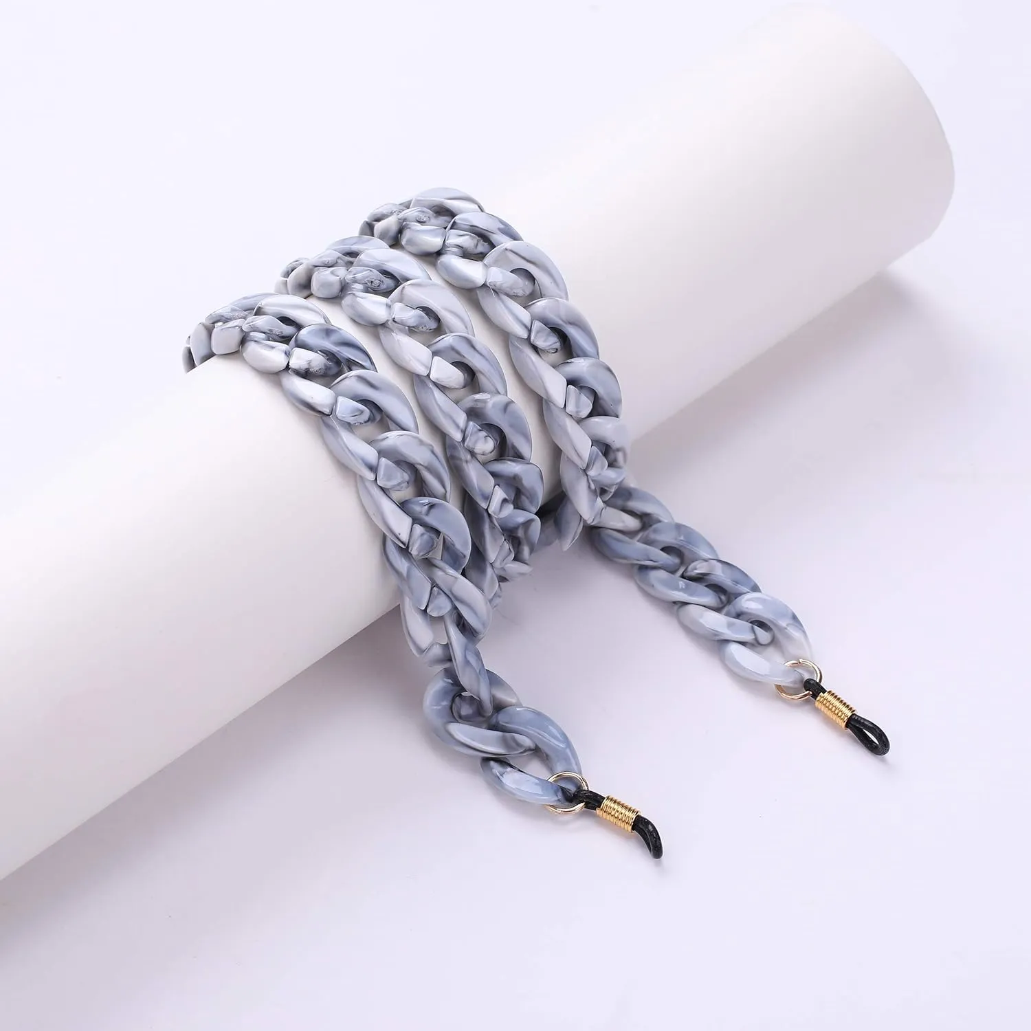 EUEAVAN Fashion Twist Link Acrylic Eyeglass Chain Marble Texture Sunglasses Holder Eyewear Retainer Strap for Women