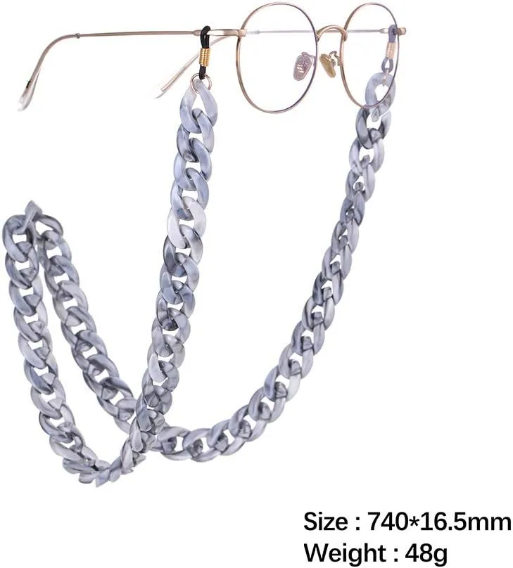 EUEAVAN Fashion Twist Link Acrylic Eyeglass Chain Marble Texture Sunglasses Holder Eyewear Retainer Strap for Women