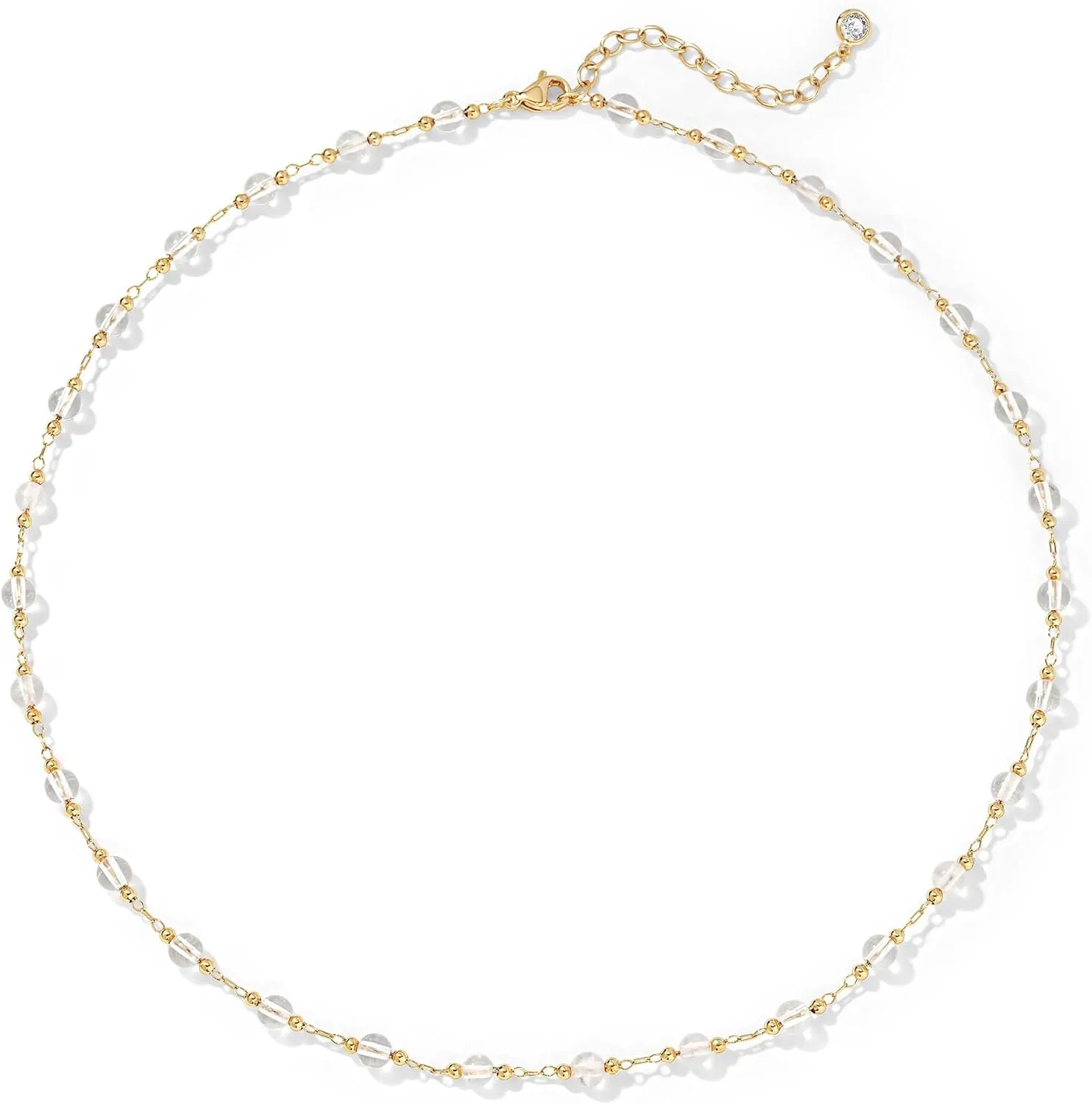 Fettero Choker Necklace for Women 14K Gold Plated Beaded Ball Boho Necklaces Charm Dainty Gold Necklaces for Women Summer Jewelry
