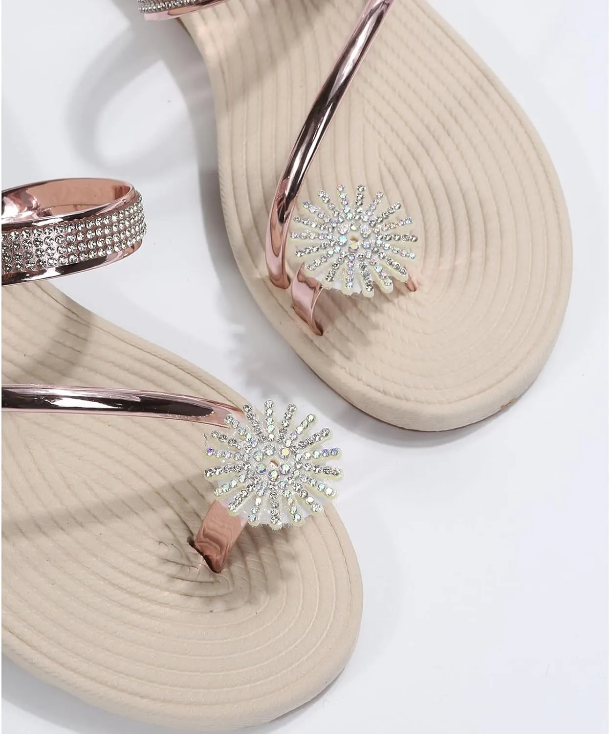 Flat Sandals Women's Cross Strappy Sandals Womens Summer Sandals Non Slip on Casual Summer Beach Shoes