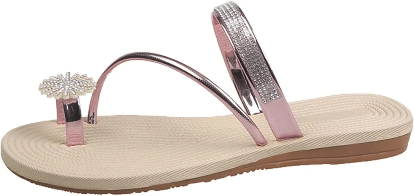 Flat Sandals Women's Cross Strappy Sandals Womens Summer Sandals Non Slip on Casual Summer Beach Shoes