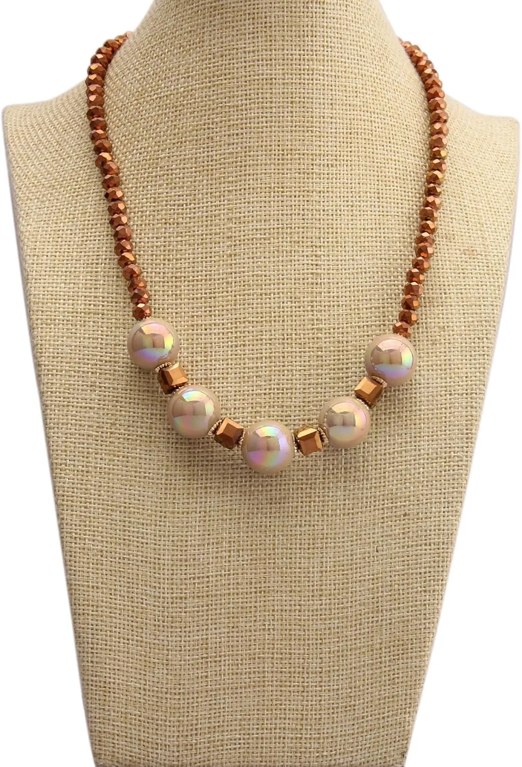 GelConnie Boho Necklaces for Women Layered Beaded Necklaces Pearl Sweater Necklace Turquoise Chunky Necklace Adjustable Choker Necklace for Women