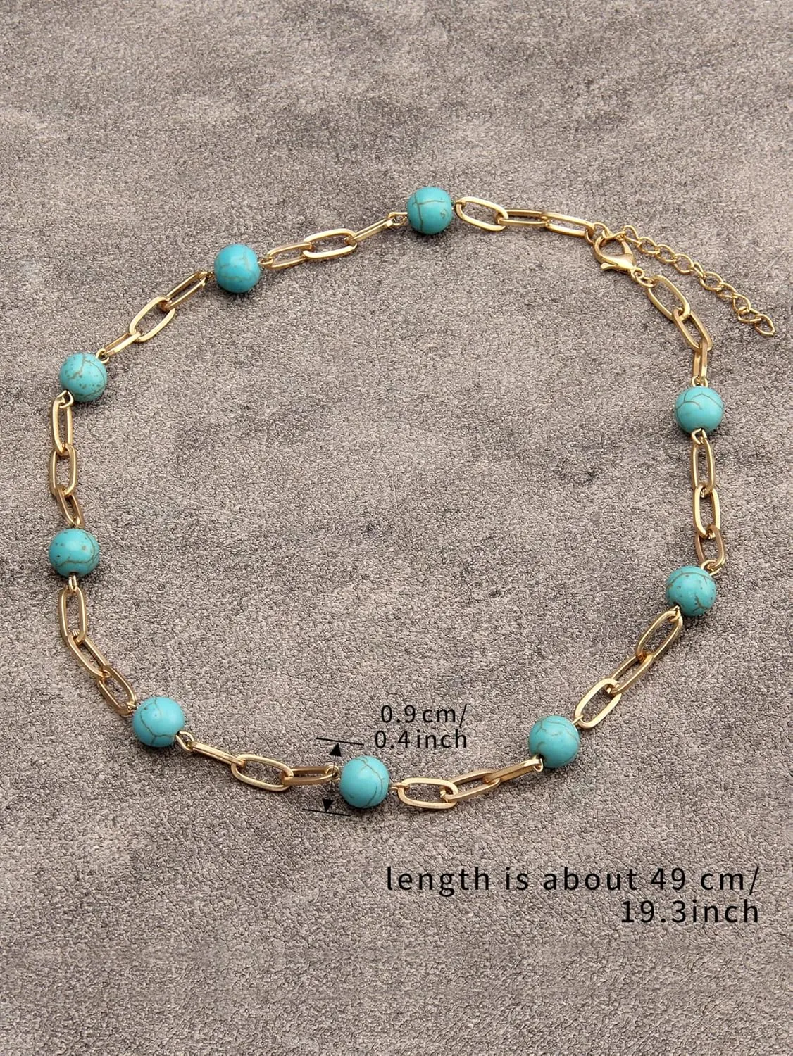GelConnie Boho Necklaces for Women Layered Beaded Necklaces Pearl Sweater Necklace Turquoise Chunky Necklace Adjustable Choker Necklace for Women