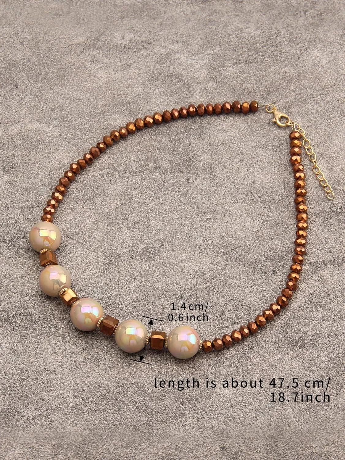 GelConnie Boho Necklaces for Women Layered Beaded Necklaces Pearl Sweater Necklace Turquoise Chunky Necklace Adjustable Choker Necklace for Women