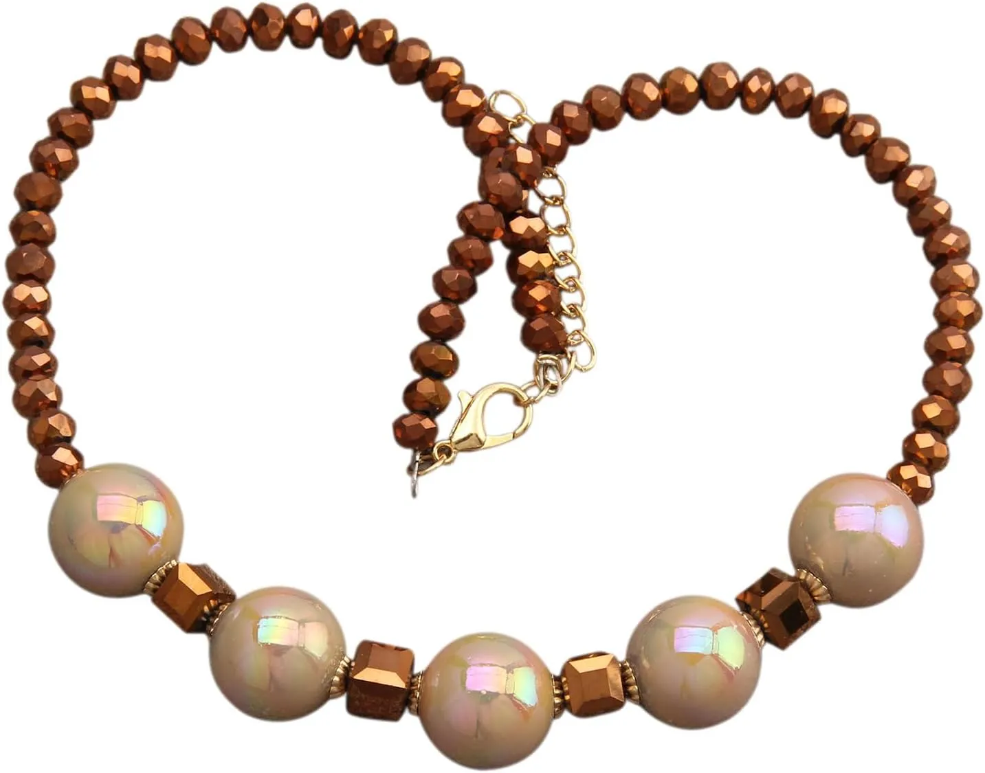 GelConnie Boho Necklaces for Women Layered Beaded Necklaces Pearl Sweater Necklace Turquoise Chunky Necklace Adjustable Choker Necklace for Women