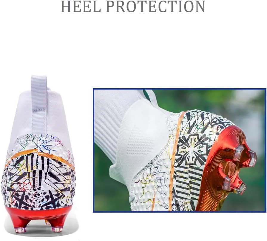 GEXECEUSS Men's Lightweight Football Cleats for Training: Boys High-Top Soccer Boots for Outdoor - Youth Professional Futsal Shoes