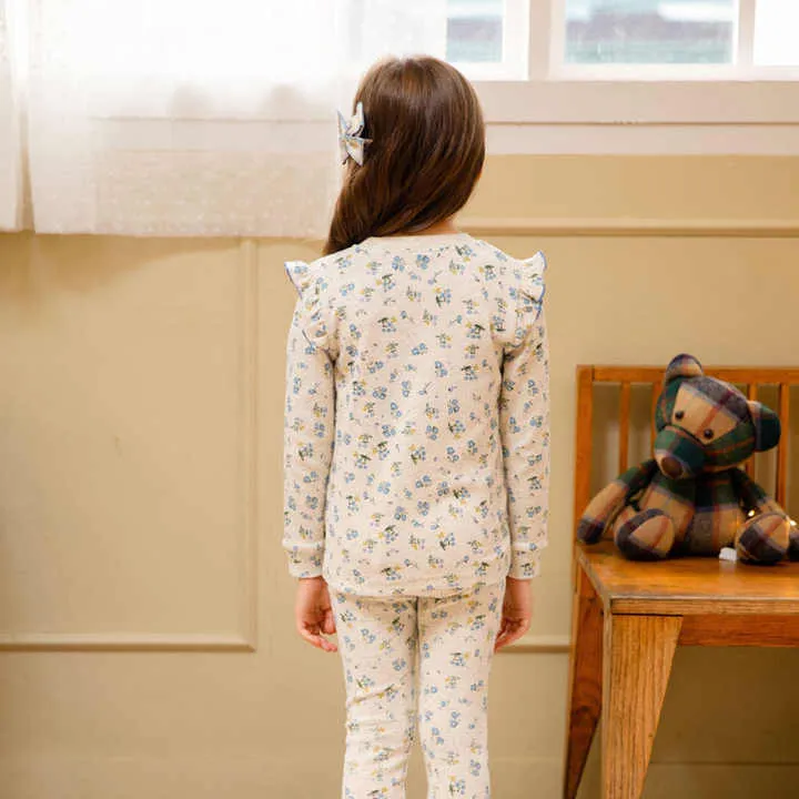 Girls' Sleepwear, 100% Cotton Floral Print Long Sleeve Girls' Sleepwearطقم نوم بناتي, طقم نوم بناتي بأكمام طويلة من القطن 100% مطبوع عليه أزهار