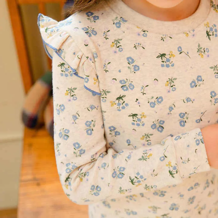 Girls' Sleepwear, 100% Cotton Floral Print Long Sleeve Girls' Sleepwearطقم نوم بناتي, طقم نوم بناتي بأكمام طويلة من القطن 100% مطبوع عليه أزهار