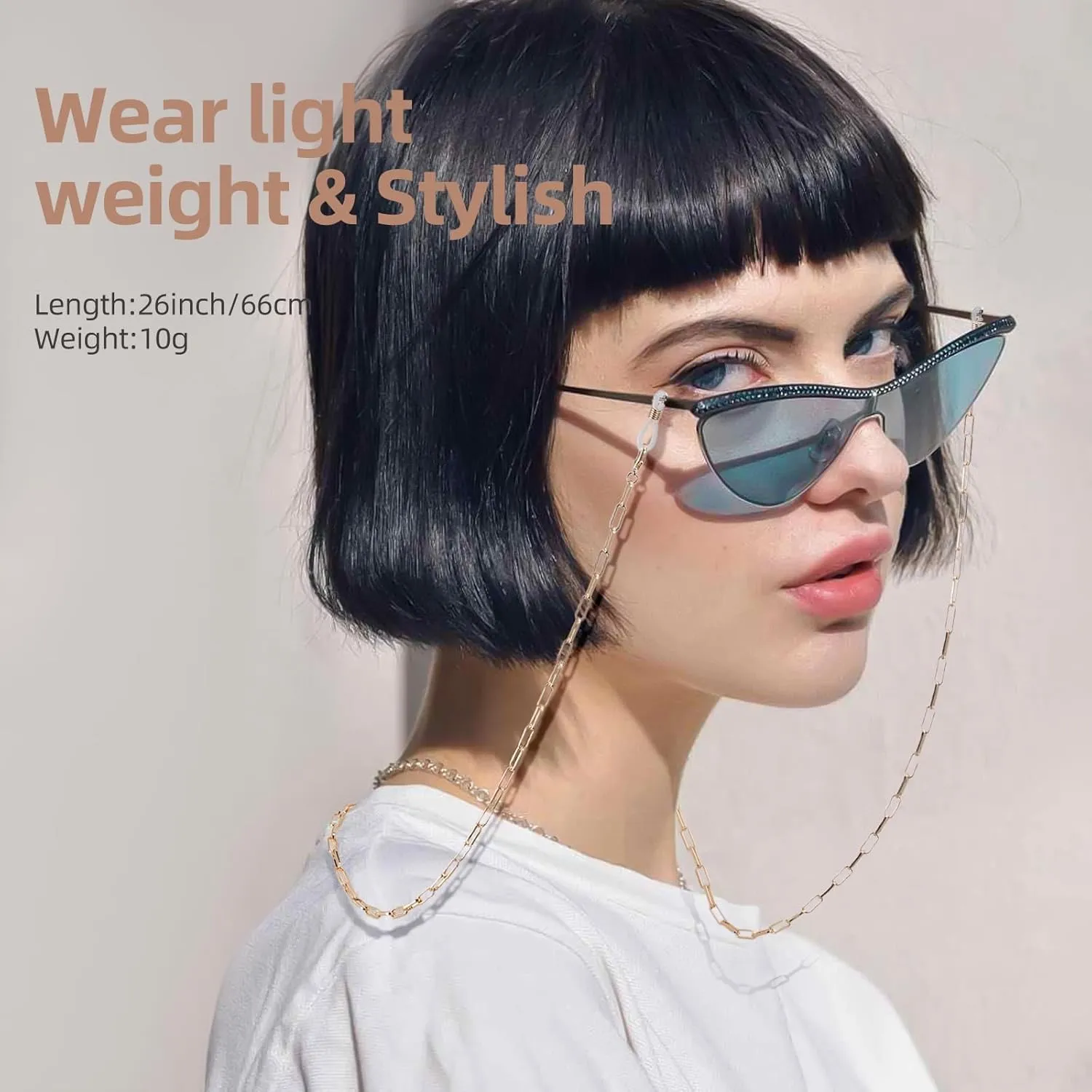 Glasses Chain for Women Sunglasses Eyeglass Strap for Girls 2 Pcs Stylish Eye Glasses Holders around Neck