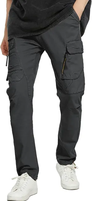 Golf Pants Men Stretch Relaxed Fit Classic Cargo Sweatpants Stretch Waistband Workout Joggers Athletic Hiking Pants