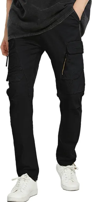 Golf Pants Men Stretch Relaxed Fit Classic Cargo Sweatpants Stretch Waistband Workout Joggers Athletic Hiking Pants